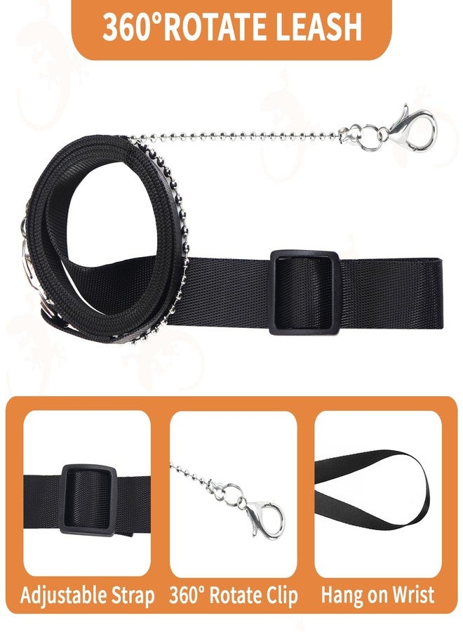 VOXGET 3 Pack Bearded Dragon Leash and Harness Set for Small Animals, 6.5FT Leash with 3 Sizes Adjustable Harness for Lizard Walking Adventure, Soft Vest Clothes for Squirrel Reptile Lovers -Black - Image 5